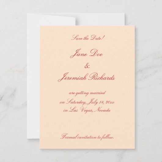 ヴェネツィアンマスク・セーブ・ザ・デートカード 招待状 (裏面)