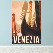 ヴェネツィアヴィンテージイタリアン旅行ポスター キャンバスプリント (インサイチュ (ウッドフロア))