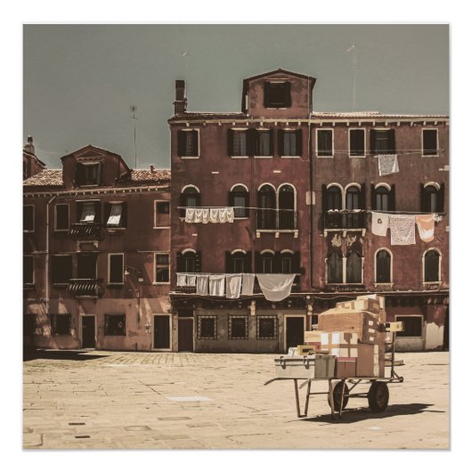 ヴェネツィアヴィンテージスタイル景観 ポスター (正面)