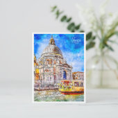 ヴェネツィアヴィンテージ旅行水の色 ポストカード (スタンド正面)