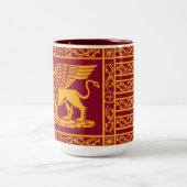 ヴェネツィア国旗の写真財布 ツートーンマグカップ (中央)