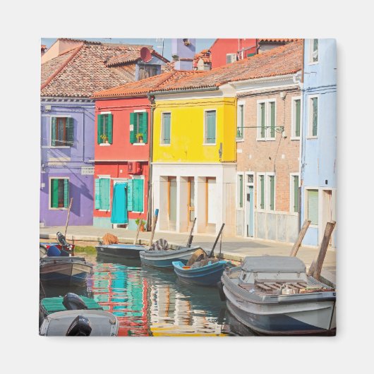 ヴェネツィア島のカラーハウスBurano Italy マグネット (正面)