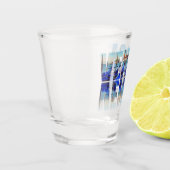 ヴェネツィア文字と反射ガラス ショットグラス (左)