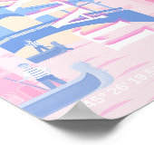 ヴェネツィア旅行アート，イタリア，旅行アート，ピンク ポスター (角)