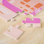 ヴェネツィア旅行アート,イタリア,旅行アート,レトロ,ピンク ジグソーパズル (側面)