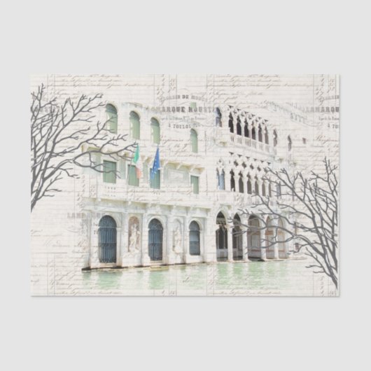 ヴェネツィア書ヴィンテージバードブランチティッシュペーパー 薄葉紙 (正面)