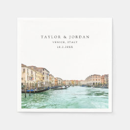 ヴェネツィア結婚イタリア紙カクテルナプキン スタンダードカクテルナプキン