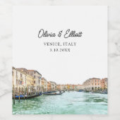 ヴェネツィア結婚式の引き出物パーソナライズされたワインラベル ワインラベル (シングルラベル)