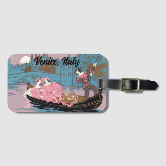 ヴェネツィア荷物タグのヴィンテージイメージ ラゲッジタグ (正面横)