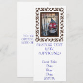 ヴェネツィア華美のフレーム付きゴンドラ 招待状 (正面/裏面)