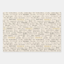 ヴェネツィア観光スポットのギフトラップ – 3枚 ラッピングペーパーシート