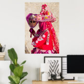 ヴェネツィア赤カーニバル衣装 ポスター (ホームオフィス)