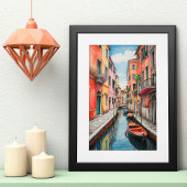 ヴェネツィア通りイラストレーション ポスター