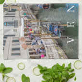 ヴェネツィア運河と橋のビューティータオル キッチンタオル (折り畳み)