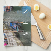 ヴェネツィア運河と橋のビューティータオル キッチンタオル (四つ折り)