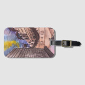ヴェネツィア運河と荷物タグ水色 ラゲッジタグ (正面横)