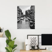 ヴェネツィア運河ポスター白黒 ポスター (ホームオフィス)