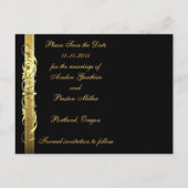 ヴェネツィア金ゴールド仮装マスク日付はがきを保存 案内ポストカード (裏面)