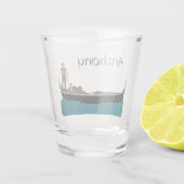 ヴェネツィア、イタリアのゴンドラとゴンドラの旅行テーマ ショットグラス (裏面)