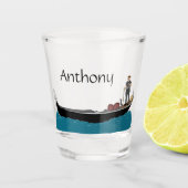 ヴェネツィア、イタリアのゴンドラとゴンドラの旅行テーマ ショットグラス (正面)