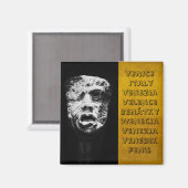 ヴェネツィア、イタリアのマスク(冷蔵庫用マグネット) マグネット (正面/裏面)