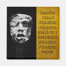 ヴェネツィア、イタリアのマスク(冷蔵庫用マグネット)