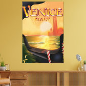 ヴェネツィア，イタリアのヴィンテージ旅行ポスター キャンバスプリント (インサイチュ (リビング))