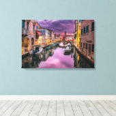 ヴェネツィア、イタリア風光明媚な運河とヴェネツィア建築 キャンバスプリント (インサイチュ (ウッドフロア))