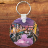 ヴェネツィア、イタリア風光明媚な運河とヴェネツィア建築 キーホルダー (正面)
