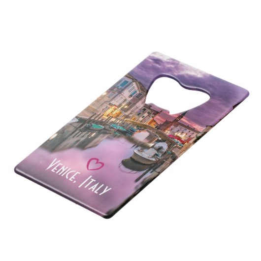 ヴェネツィア、イタリア風光明媚な運河とヴェネツィア建築 クレジットカード栓抜き (正面アングル)