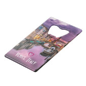 ヴェネツィア、イタリア風光明媚な運河とヴェネツィア建築 クレジットカード栓抜き (裏面アングル)