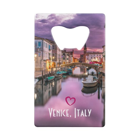 ヴェネツィア、イタリア風光明媚な運河とヴェネツィア建築 クレジットカード栓抜き (裏面)
