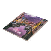 ヴェネツィア、イタリア風光明媚な運河とヴェネツィア建築 タイル (側面)