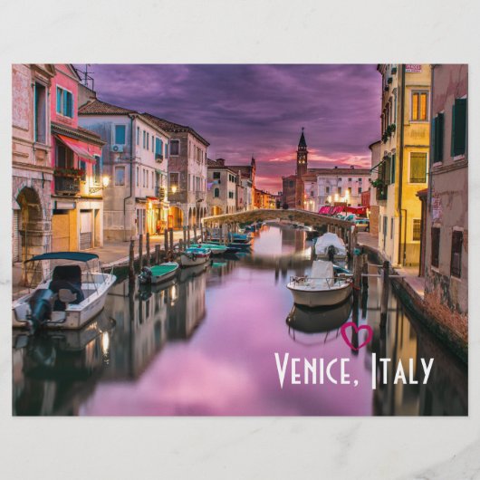 ヴェネツィア、イタリア風光明媚な運河とヴェネツィア建築 チラシ (正面)