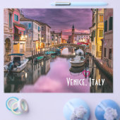 ヴェネツィア、イタリア風光明媚な運河とヴェネツィア建築 チラシ (シングル)
