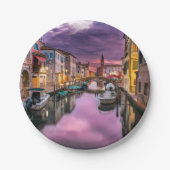ヴェネツィア、イタリア風光明媚な運河とヴェネツィア建築 ペーパープレート (正面)