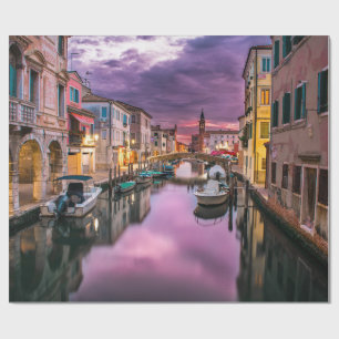 ヴェネツィア、イタリア風光明媚な運河とヴェネツィア建築 ラッピングペーパー