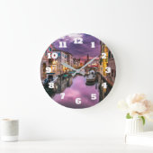 ヴェネツィア、イタリア風光明媚な運河とヴェネツィア建築 ラージ壁時計 (ホーム)