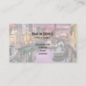 ヴェネツィア、イタリア風光明媚な運河とヴェネツィア建築 名刺 (裏面)