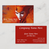 ヴェネツィア（イタリア） – オレンジ色のカーニバル衣装 名刺 (正面/裏面)