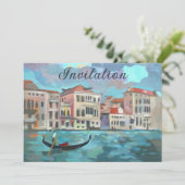 ヴェネツィア,イタリア – ゴンドラボートトラゲット 招待状 (スタンド正面)