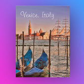 ヴェネツィア、イタリア・ゴンドラ、帆船はがき ポストカード