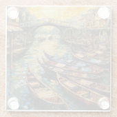 ヴェネツィア，イタリア，バンゴッホスタイル ガラスコースター (裏面)