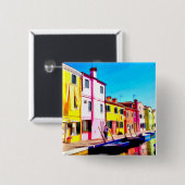 ヴェネツィア・ウォーター・カラー絵画ズ・ブラノ 缶バッジ (正面&裏面)