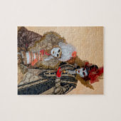 ヴェネツィア,カーニバル衣装を着たカップル ジグソーパズル (横)