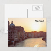 ヴェネツィア、サンセットオンザカナルグランデ ポストカード (正面/裏面)