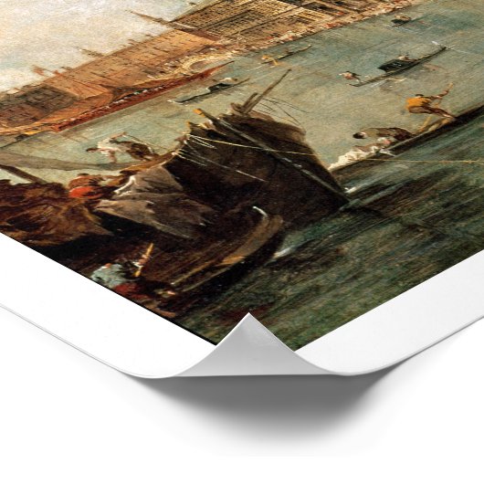 ヴェネツィア：ドージェの宮殿とバからのモロ ポスター (角)