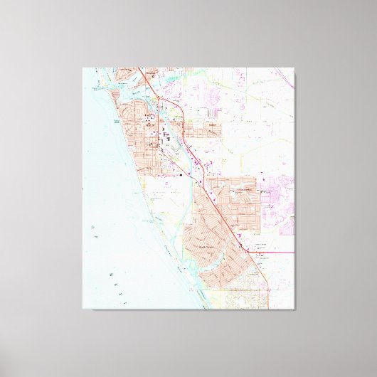 ヴェネツィア・フロリダの地図（1973年） キャンバスプリント (正面)