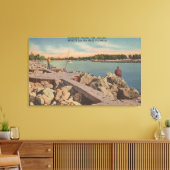 ヴェネツィア,フロリダ – 魚釣りのシーン キャンバスプリント (インサイチュ (リビング))