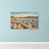 ヴェネツィア,フロリダ – 魚釣りのシーン キャンバスプリント (インサイチュ (ウッドフロア))